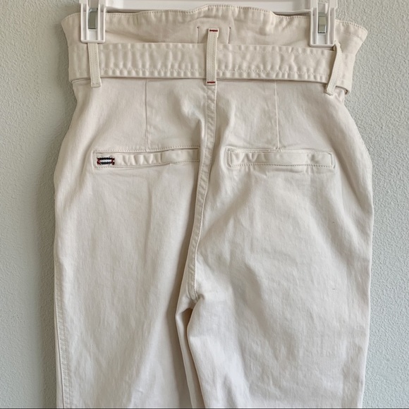 Alice + Olivia Clarissa Paperbag Waist Jeans High Waisted Tie Belt Straight Leg - Picture 10 of 10